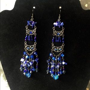 Chandelier Earrings- Rhinestones and Beads